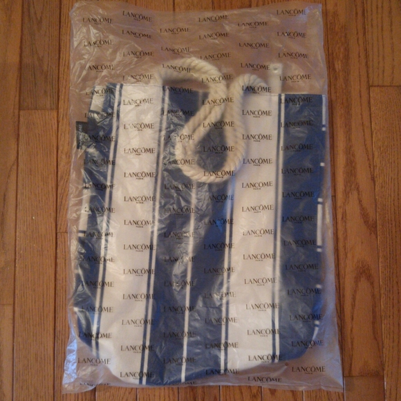 ♦️3 for $15 Lancome Navy and Cream Canvas Tote Bag - Picture 6 of 8